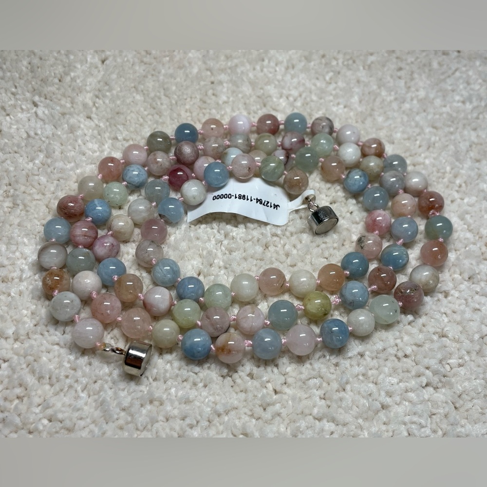 Morganite bead necklace